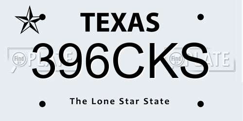 396CKS Texas License Plate