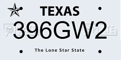 396GW2 Texas License Plate