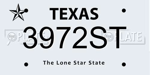 3972ST Texas License Plate