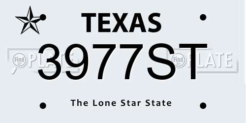 3977ST Texas License Plate