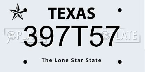 397T57 Texas License Plate