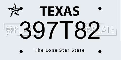 397T82 Texas License Plate