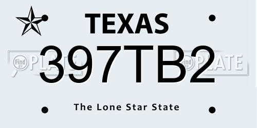 397TB2 Texas License Plate