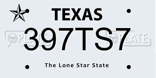 397TS7 Texas License Plate