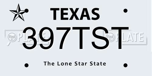 397TST Texas License Plate