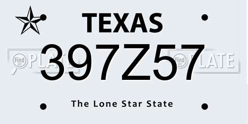397Z57 Texas License Plate