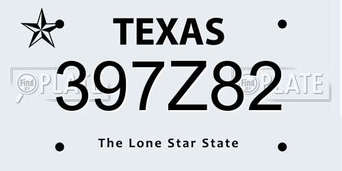 397Z82 Texas License Plate