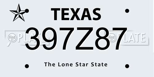 397Z87 Texas License Plate