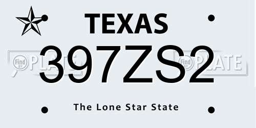 397ZS2 Texas License Plate