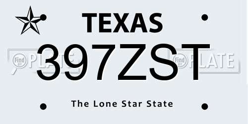 397ZST Texas License Plate