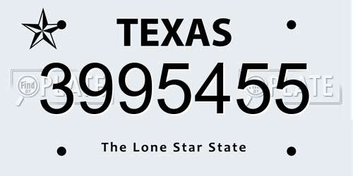 3995455 Texas License Plate