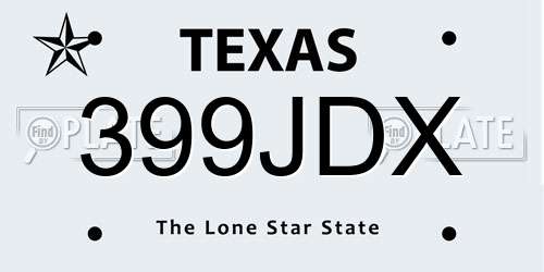 399JDX Texas License Plate