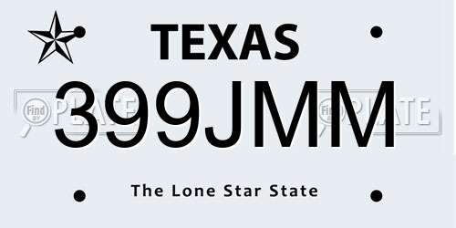399JMM Texas License Plate