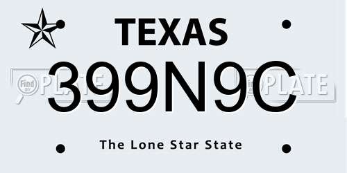 399N9C Texas License Plate