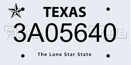 3A05640 Texas License Plate