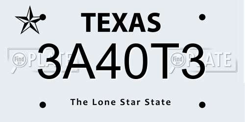 3A40T3 Texas License Plate