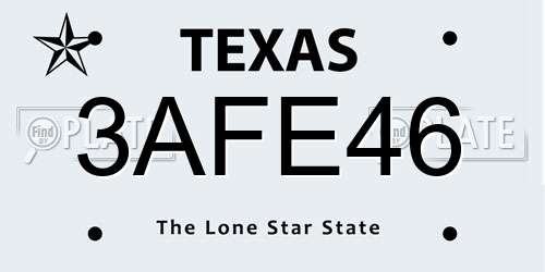 3AFE46 Texas License Plate