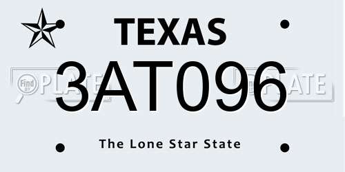 3AT096 Texas License Plate