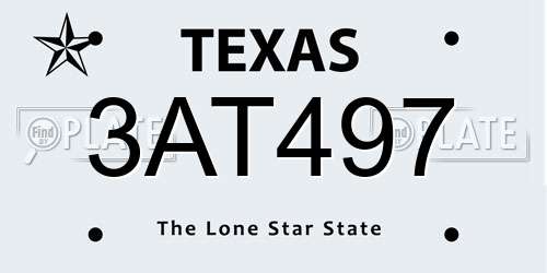 3AT497 Texas License Plate