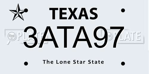 3ATA97 Texas License Plate