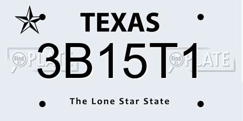 3B15T1 Texas License Plate