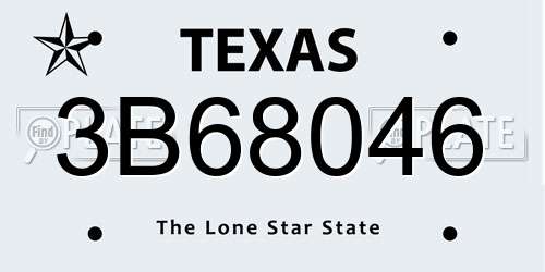 3B68046 Texas License Plate