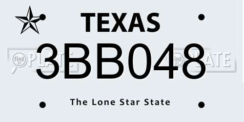 3BB048 Texas License Plate