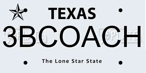3BCOACH Texas License Plate