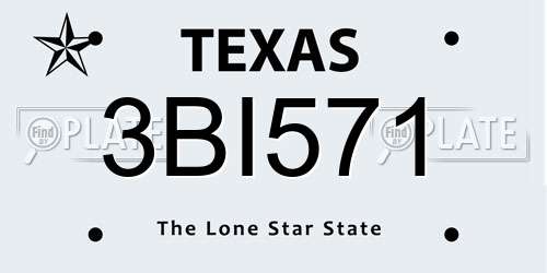 3BI571 Texas License Plate