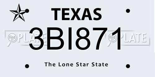 3BI871 Texas License Plate