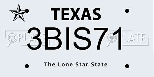 3BIS71 Texas License Plate