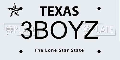 3BOYZ Texas License Plate