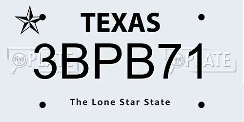 3BPB71 Texas License Plate