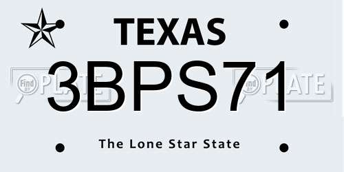 3BPS71 Texas License Plate