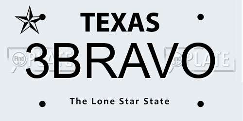 3BRAVO Texas License Plate