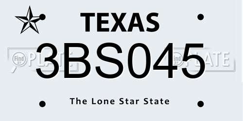 3BS045 Texas License Plate