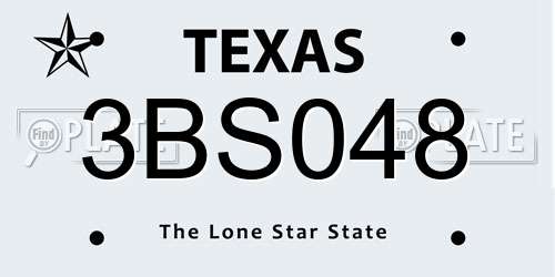 3BS048 Texas License Plate