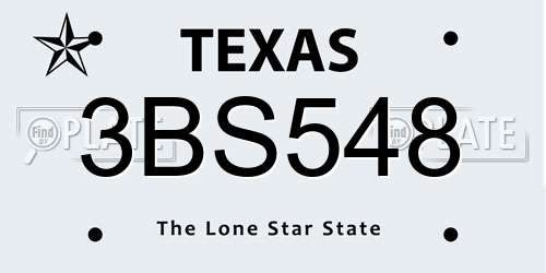 3BS548 Texas License Plate