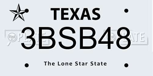 3BSB48 Texas License Plate