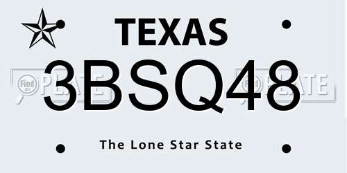 3BSQ48 Texas License Plate