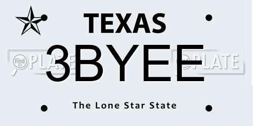 3BYEE Texas License Plate