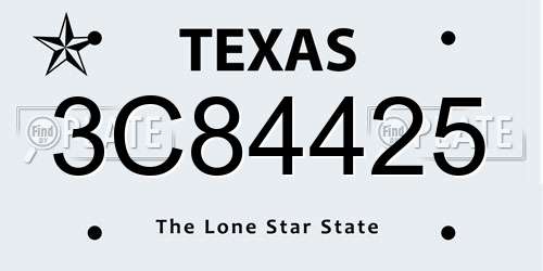 3C84425 Texas License Plate