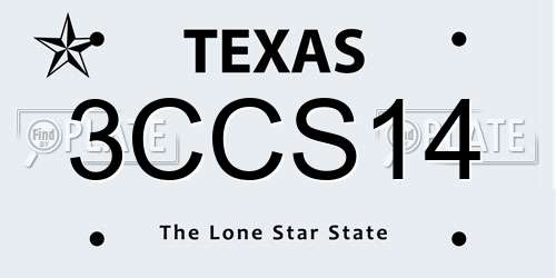 3CCS14 Texas License Plate