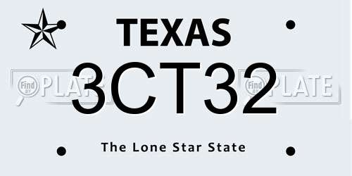 3CT32 Texas License Plate