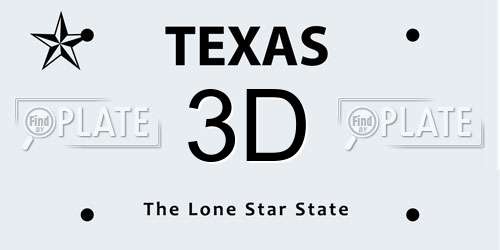 3D Texas License Plate