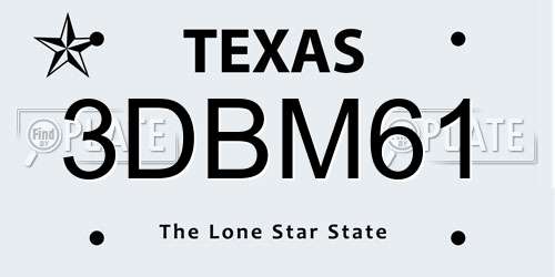 3DBM61 Texas License Plate
