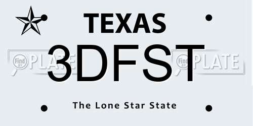 3DFST Texas License Plate