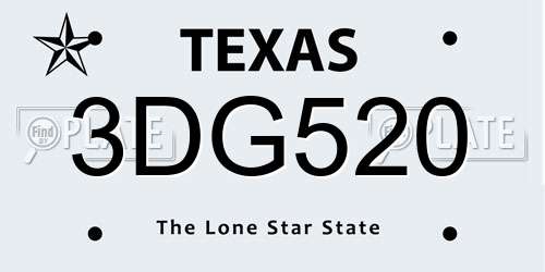 3DG520 Texas License Plate