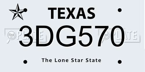 3DG570 Texas License Plate