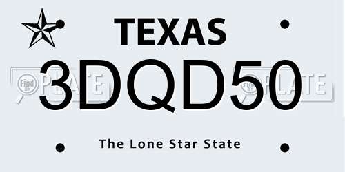3DQD50 Texas License Plate